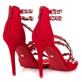 Seastar Sandales à talons hauts fermées par une fermeture éclair rouge 1