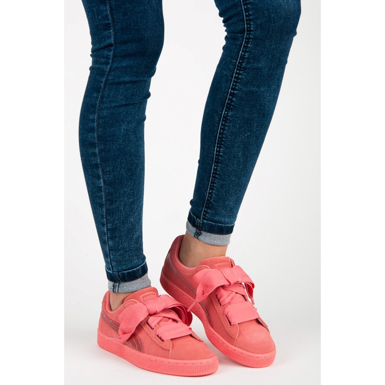 Puma suède coeur snk jr rose 1
