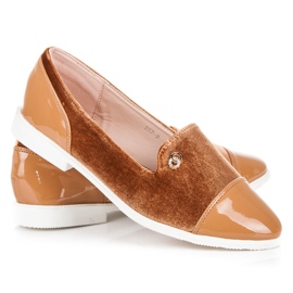 Ballerines en velours brun 4