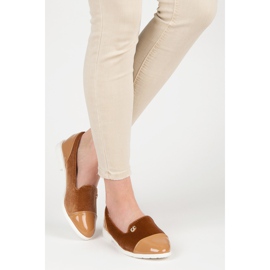 Ballerines en velours brun 2
