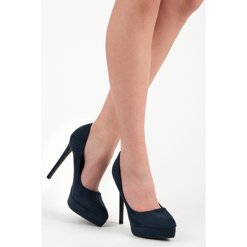 Bestelle Talons En Daim Sur La Plateforme bleu 2