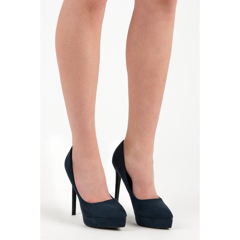 Bestelle Talons En Daim Sur La Plateforme bleu 1