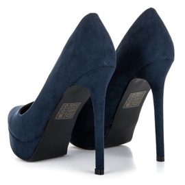 Bestelle Talons En Daim Sur La Plateforme bleu 4
