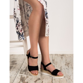 SDS Sandales noires à paillettes le noir 2