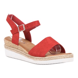 SDS Sandales rouges à paillettes 1