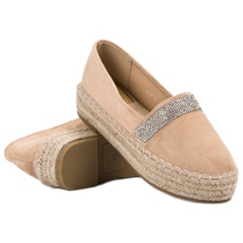 SHELOVET Espadrilles Avec Cristaux brun 2