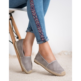 Ideal Shoes Chaussures à enfiler en daim gris 3
