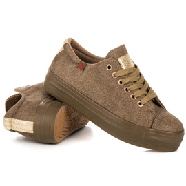 Tony Baskets en velours sur la plateforme vert 6
