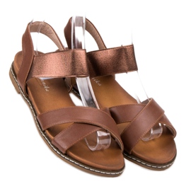 Mannika Sandales marron avec élastique brun 1 Mannika Sandales marron avec élastique brun 1