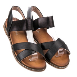Mannika Sandales noires avec une gomme le noir 1