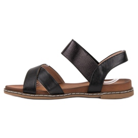 Mannika Sandales noires avec une gomme le noir 2