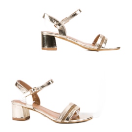 SHELOVET Sandales dorées élégantes d'or 1