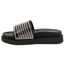 Bello Star Pantoufles Avec Cristaux noir 1