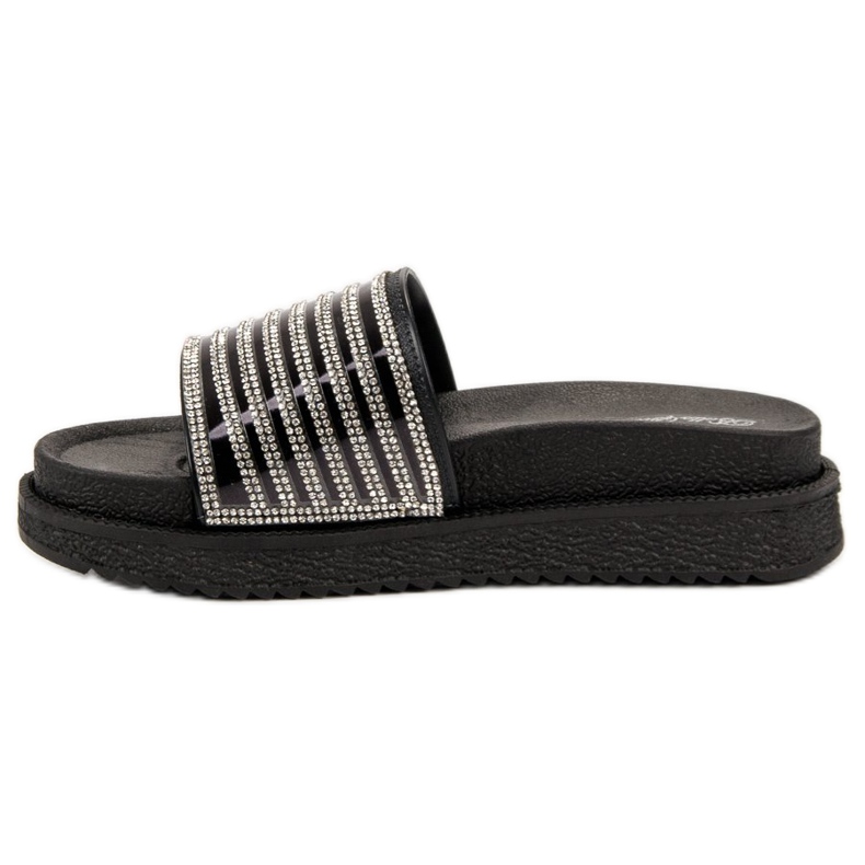 Bello Star Pantoufles Avec Cristaux noir 1