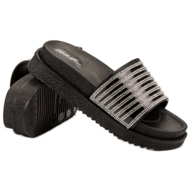 Bello Star Pantoufles Avec Cristaux noir 2