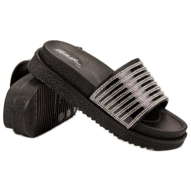 Bello Star Pantoufles Avec Cristaux noir 2