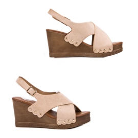 SHELOVET Sandales en daim brun 4
