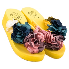 Fama Tongs compensées en mousse jaune 1