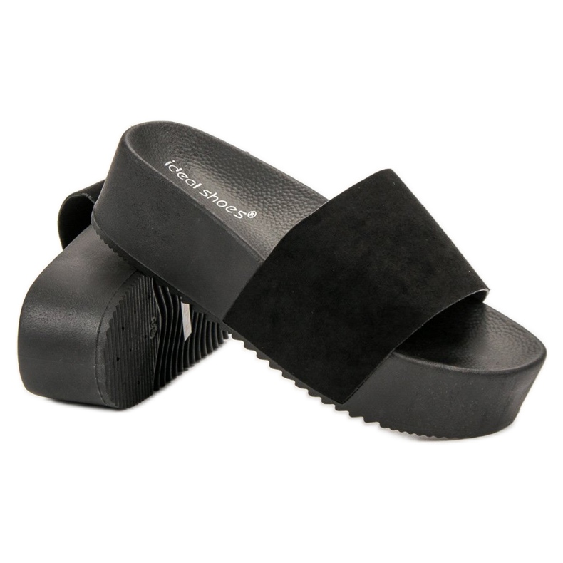 Ideal Shoes Pantoufles Sur La Plateforme le noir 1 Ideal Shoes Pantoufles Sur La Plateforme le noir 1