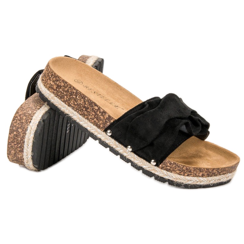 Bestelle Pantoufles À Volants le noir 1 Bestelle Pantoufles À Volants le noir 1