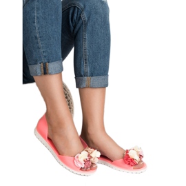 Ideal Shoes Méliski avec des fleurs rose 2