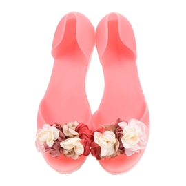 Ideal Shoes Méliski avec des fleurs rose 1
