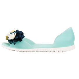 Ideal Shoes Méliski avec des fleurs vert 2