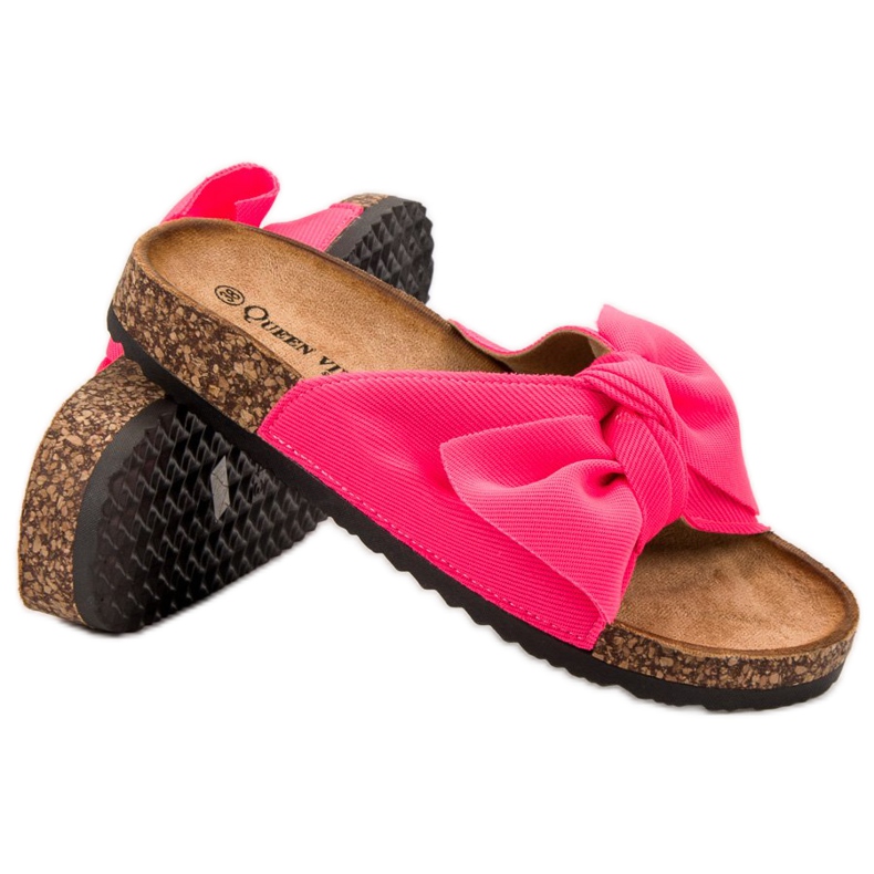 Queen Vivi Pantoufles fluo pour femmes rose 1 Queen Vivi Pantoufles fluo pour femmes rose 1