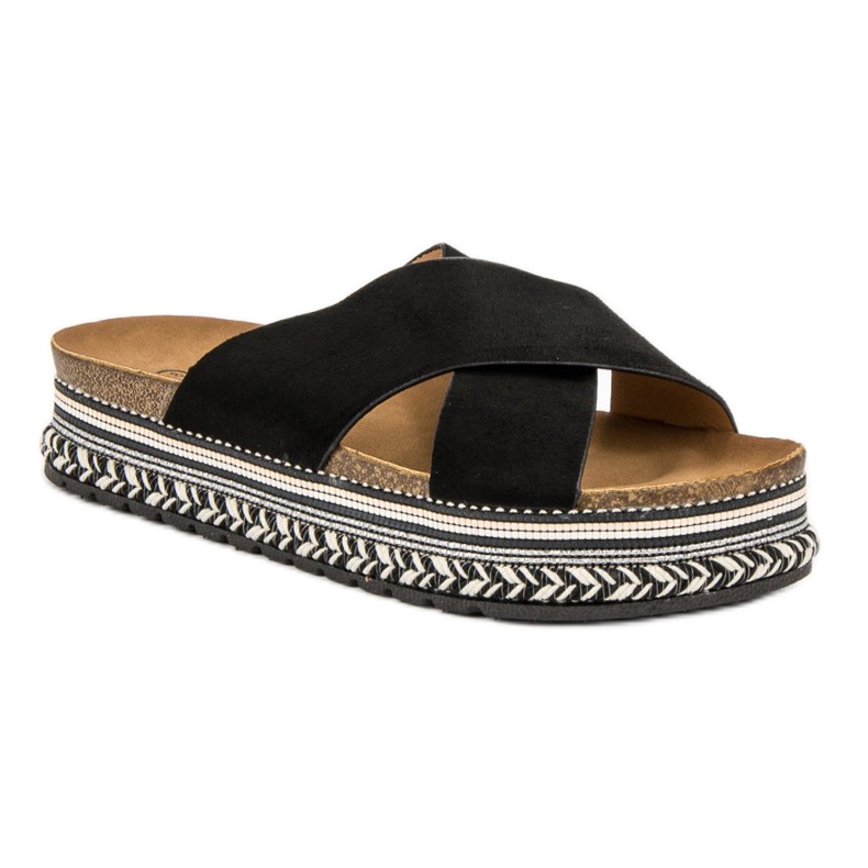 SHELOVET Chaussons Boho Noir 2