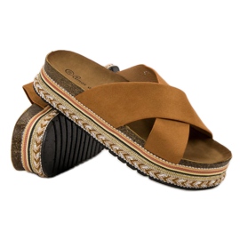 SHELOVET Chaussons Boho camel brun 1