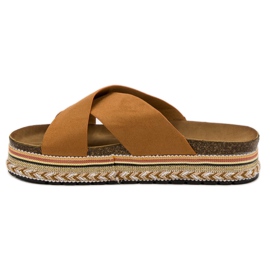 SHELOVET Chaussons Boho camel brun 2