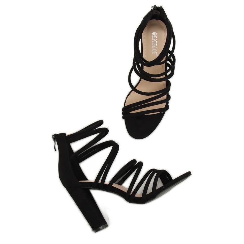 Sandales à talons noires AT-0662-L Noir 1