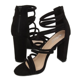 Sandales à talons noires AT-0662-L Noir 2