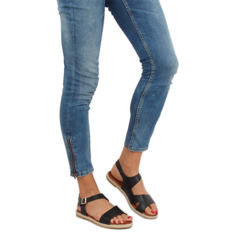 Sandales femme noires H-7 Noir le noir 1