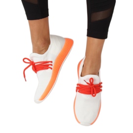 Chaussures de sport orange et blanches B-6851 Orange 2