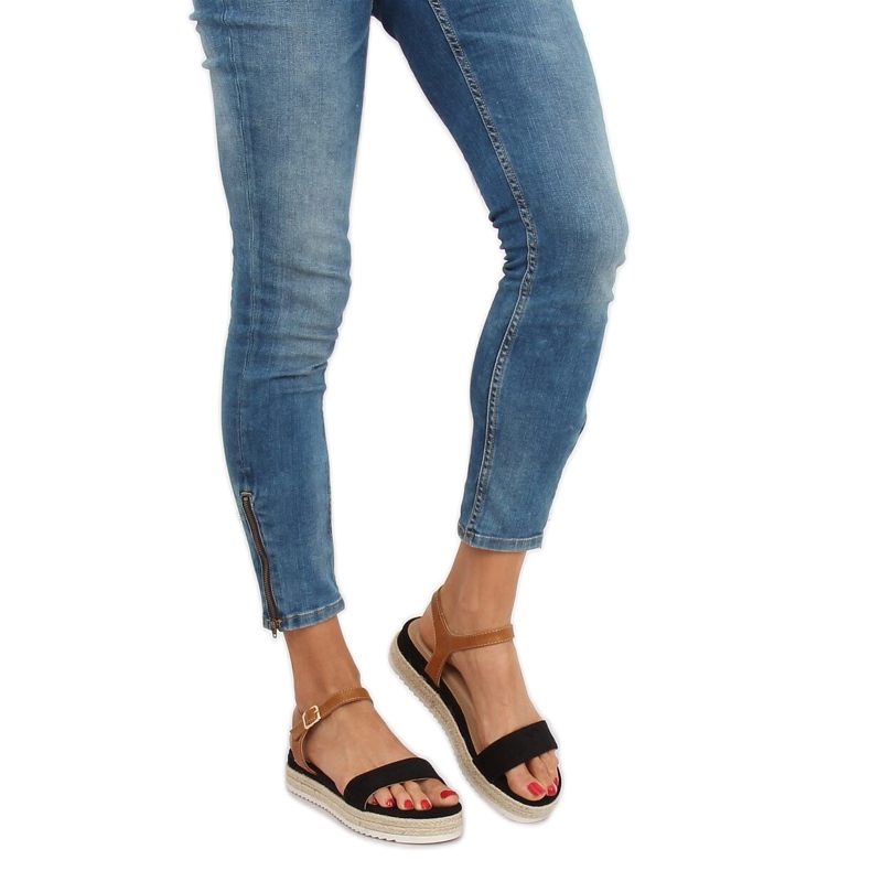 Sandales espadrilles noires Y-8224 Noir 1