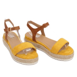 Sandales espadrilles jaunes Y-8224 Jaune brun 2