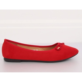 Ballerines aux orteils en amande rouge 8F58 Rouge 1