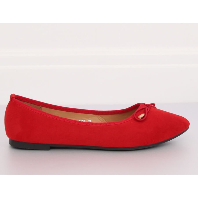 Ballerines aux orteils en amande rouge 8F58 Rouge 1