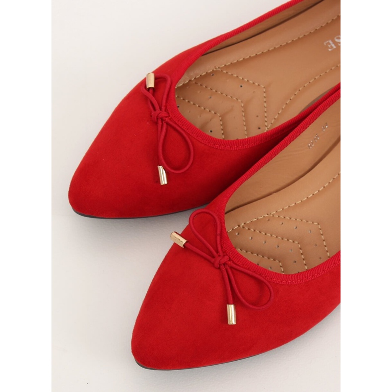 Ballerines aux orteils en amande rouge 8F58 Rouge 2
