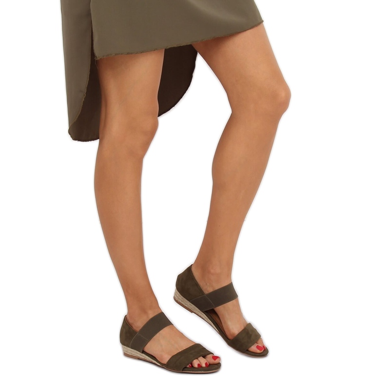 Sandales espadrilles vertes 9R71 Vert multicolore 1