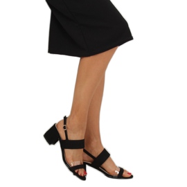 Sandales à talons noires 660-1 / SA-2 Noir 1