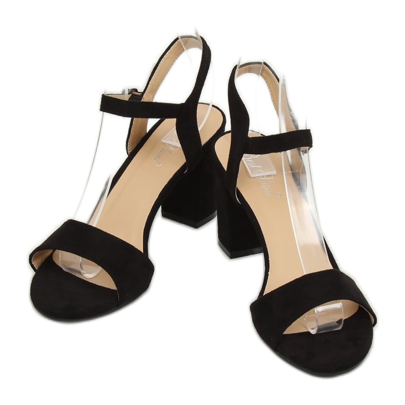 Noir FH-3M25 Sandales noires sur le poteau 1