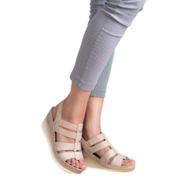 Goodin Sandales compensées confortables jaune 2