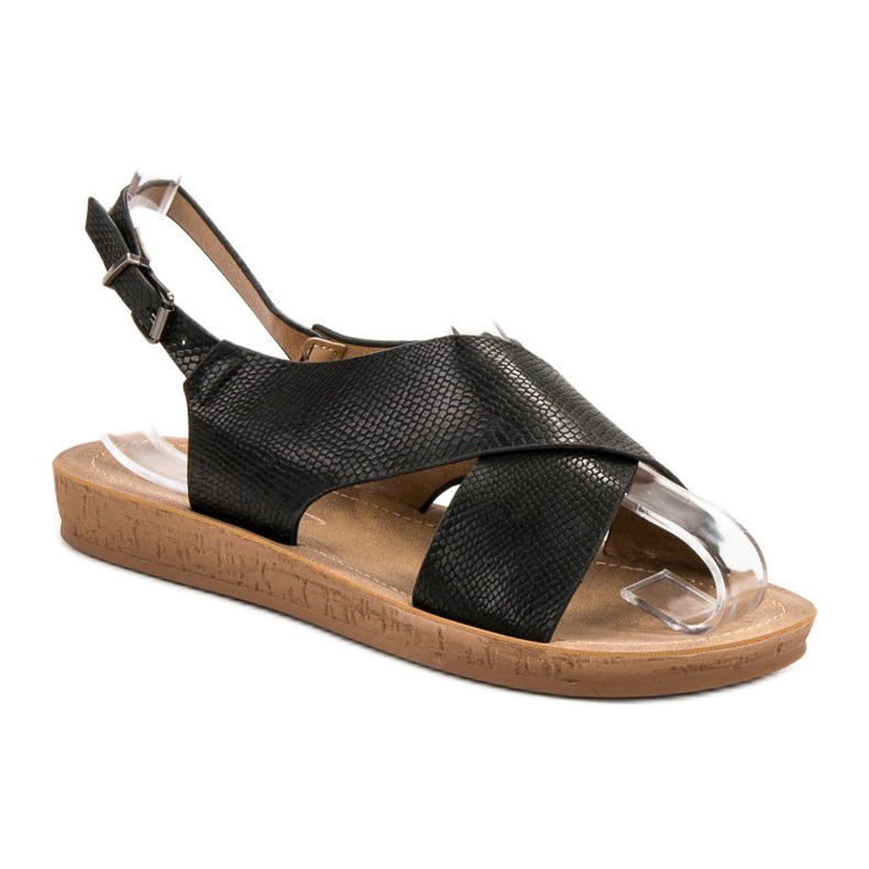 SHELOVET Sandales confortables le noir 1