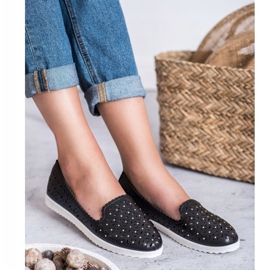 SHELOVET Baskets à enfiler ajourées le noir 1