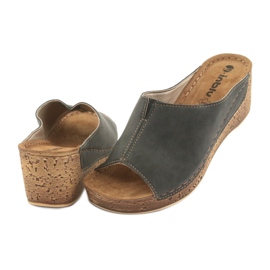 Chaussons femme compensés Inblu NG002 noir marron multicolore 4