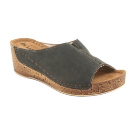 Chaussons femme compensés Inblu NG002 noir marron multicolore 1