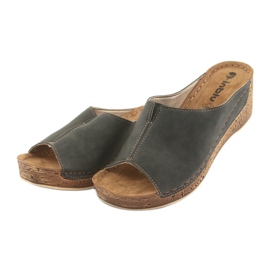 Chaussons femme compensés Inblu NG002 noir marron multicolore 3