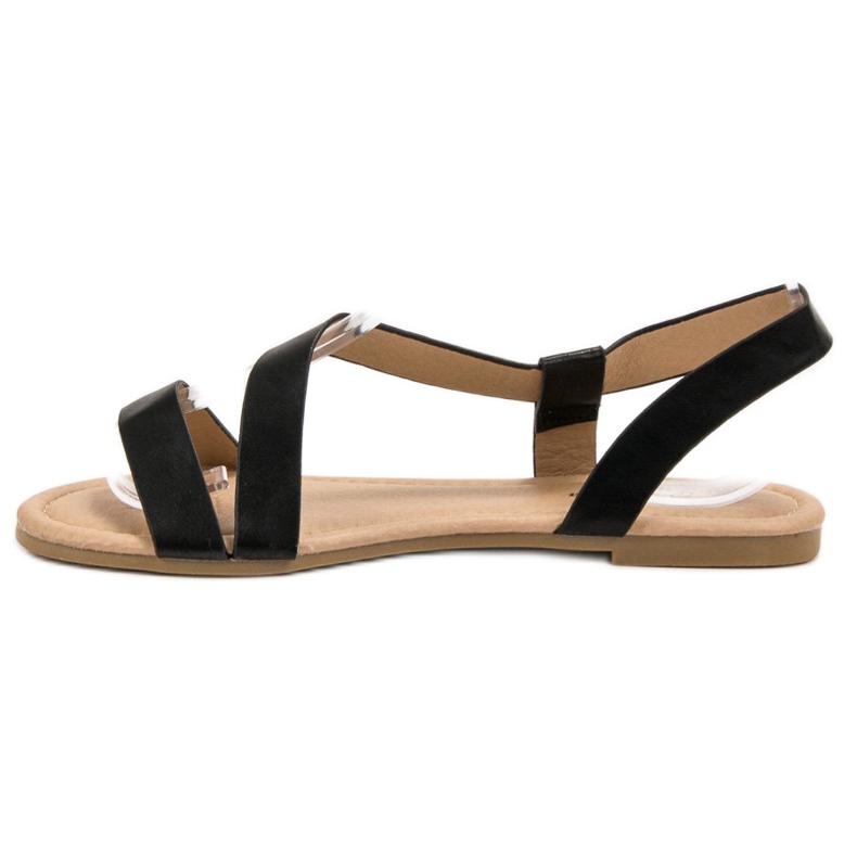 Primavera Sandales plates à enfiler le noir 1